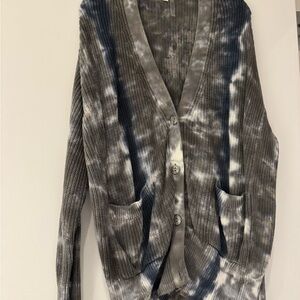 Young Fabulous & Broke Gray and Blue Cardigan